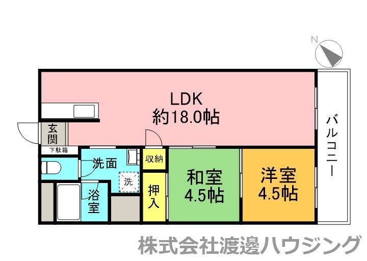 第2ハイツ幸和(2LDK/1階)の間取り写真