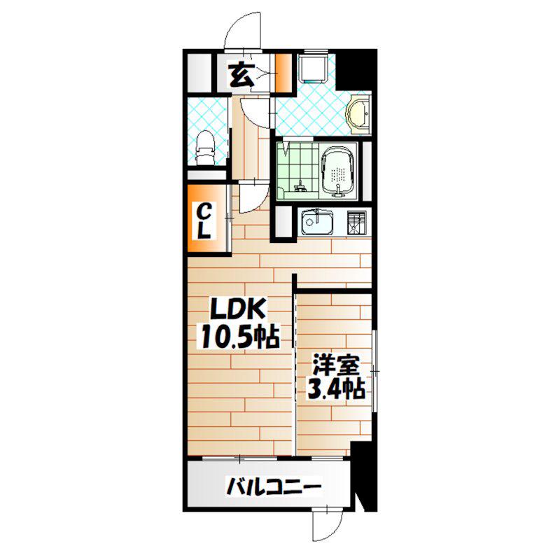 若富士マンション(1LDK/5階)の間取り写真