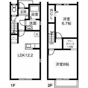 BONHEUR(2LDK/1階)の間取り写真