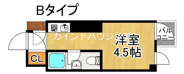 ロイヤルレスト西(ワンルーム/2階)の間取り写真