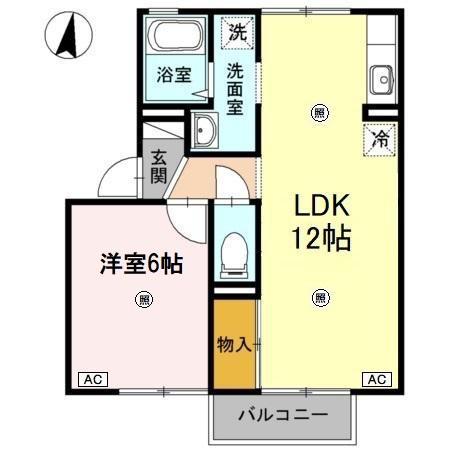 エトア一ルA(1LDK/2階)の間取り写真