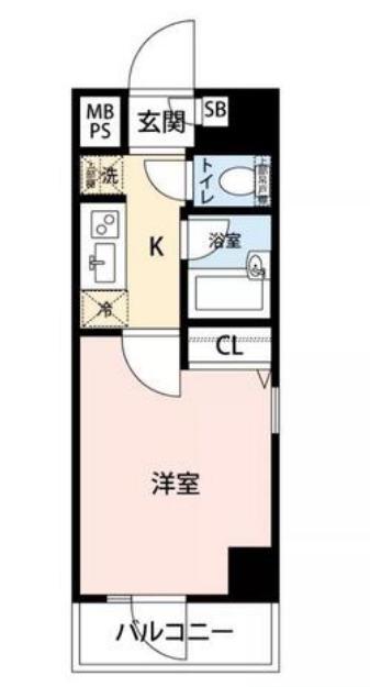ステージグランデ南麻布(1K/6階)の間取り写真
