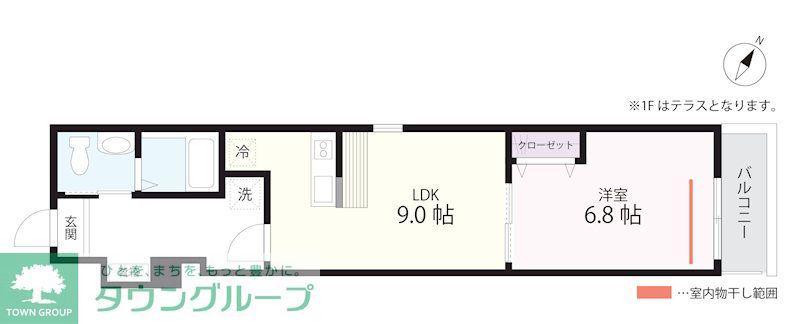 QUIET CRAB HOUSE TOGETHER金沢八景(1LDK/2階)の間取り写真