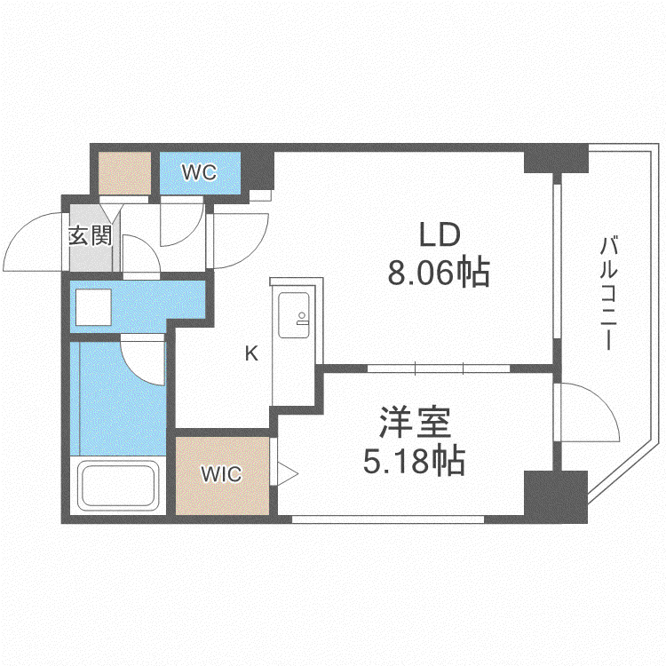 アークネスト円山(1LDK/7階)の間取り写真