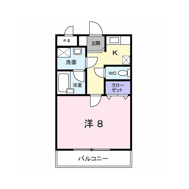 ジュネス黒髪(1K/1階)の間取り写真