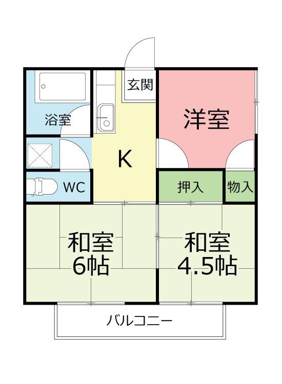 コーポ宮前(3DK/1階)の間取り写真
