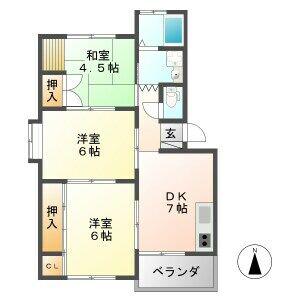 加藤ビルI(3DK/2階)の間取り写真
