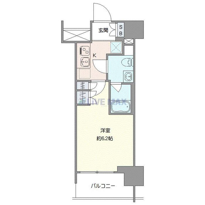 アーリアシティ川崎(1K/6階)の間取り写真