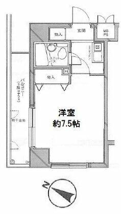 パレ・ドール伊勢佐木町南Ⅱ(1K/9階)の間取り写真