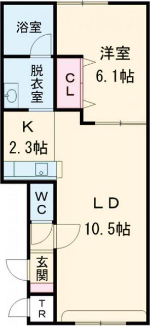 JR石北本線 南永山駅 徒歩24分 2階建 築16年(1LDK/1階)の間取り写真