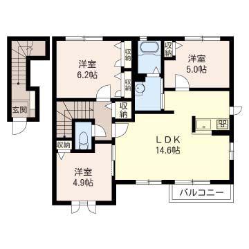 トワルージュ(3LDK/2階)の間取り写真