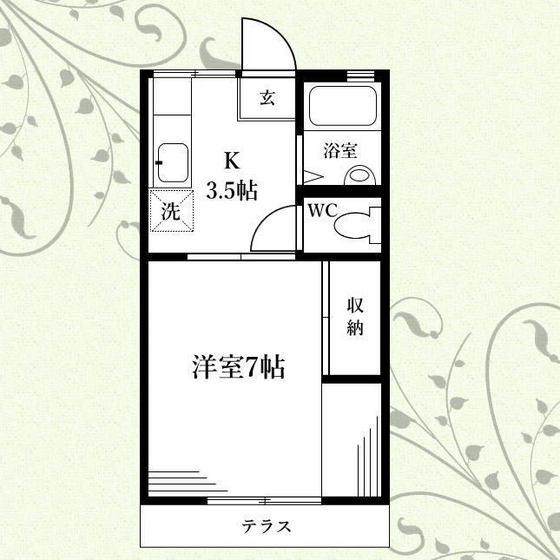 SEI BOSCO 1129 A(1K/1階)の間取り写真