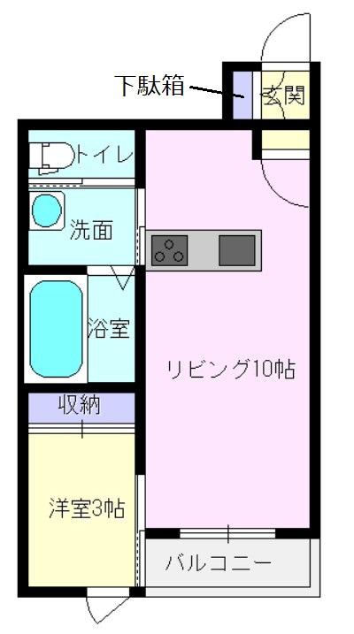 ドルチェ・ヴィータ白石B(1LDK/1階)の間取り写真