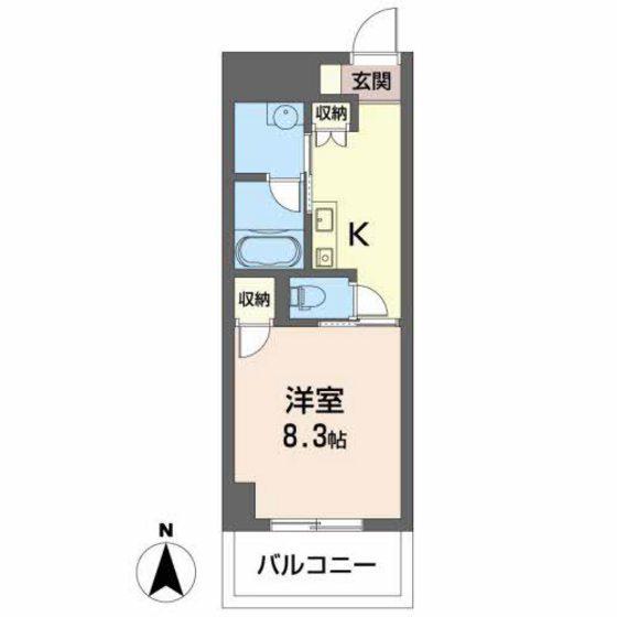 GOLD COURT 楽々園(1K/7階)の間取り写真