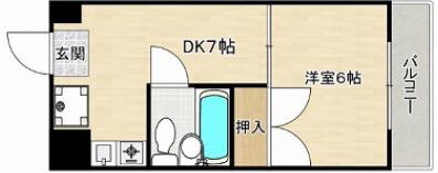 旭ハウス(1DK/2階)の間取り写真