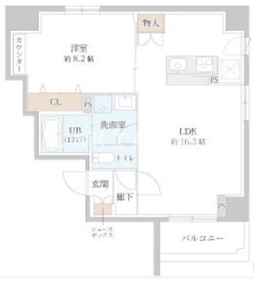PARK HOUSE 南森町(1LDK/5階)の間取り写真