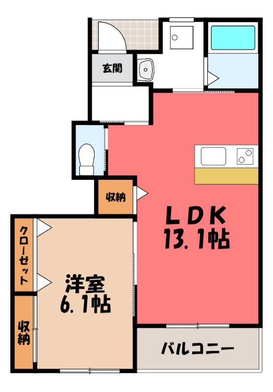 ブリーズ(1LDK/1階)の間取り写真