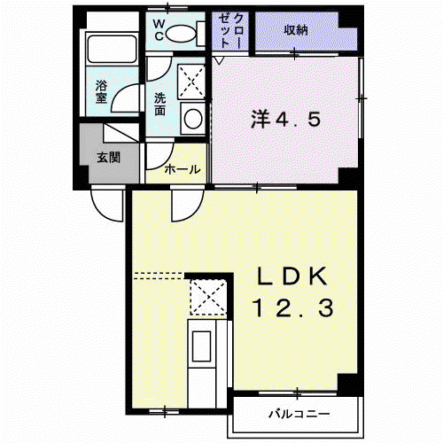 フォレスタ(1LDK/2階)の間取り写真