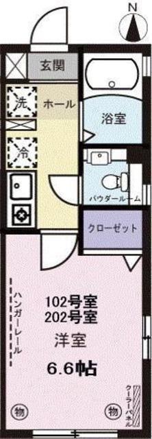GLUCK(1K/1階)の間取り写真