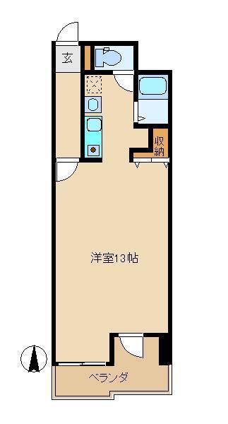 太陽マンション(1K/3階)の間取り写真