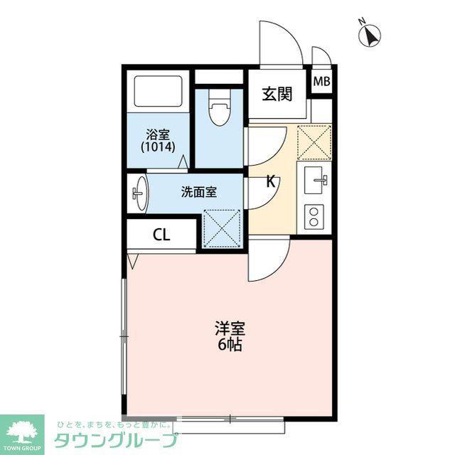 アムール アロー(1K/2階)の間取り写真