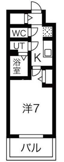 ファステートNAMBA華月(1K/12階)の間取り写真
