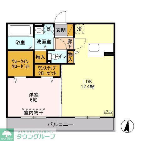 アルシオン A(1LDK/2階)の間取り写真
