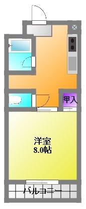 リバティパル(1DK/3階)の間取り写真