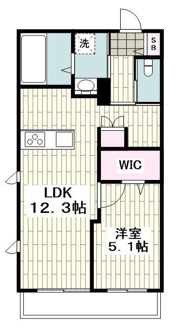 キャトルセゾン(1LDK/3階)の間取り写真