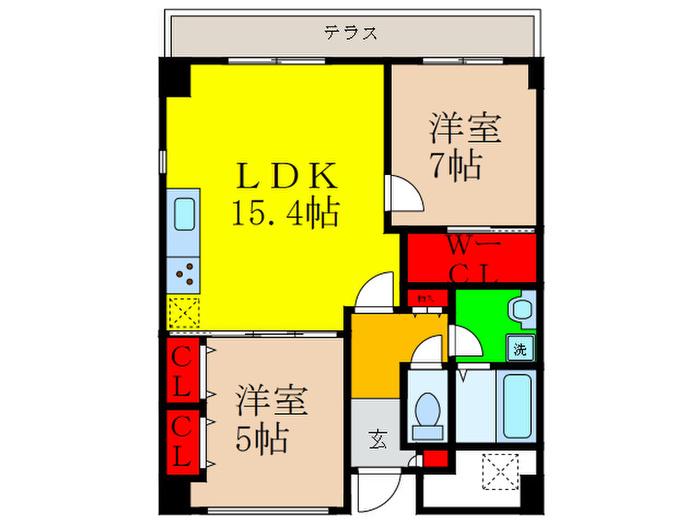 デァ ノイハウスII(2LDK/1階)の間取り写真