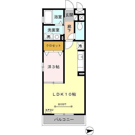 パークレジデンス中央(1LDK/2階)の間取り写真