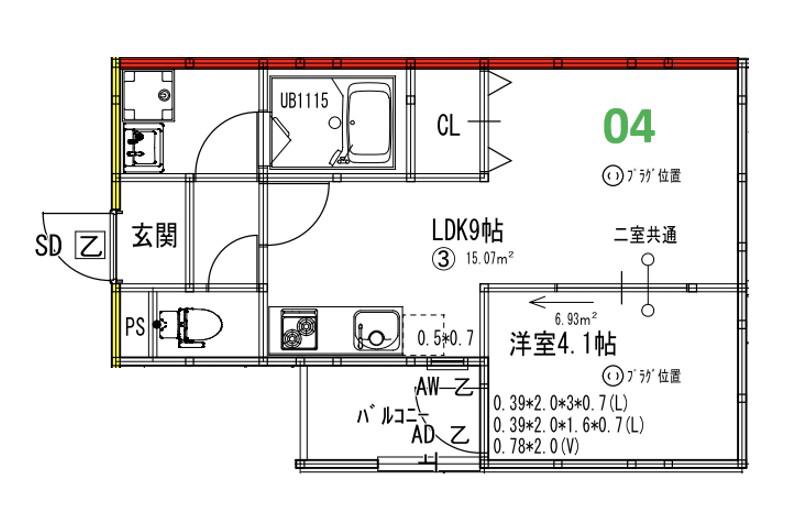 アート城北駅前(1LDK/2階)の間取り写真