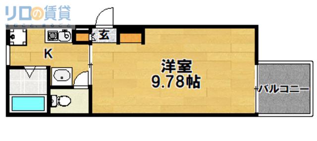 サンハイム下新庄(1K/1階)の間取り写真