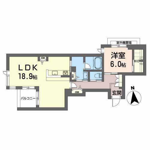 広瀬橋桜館(1LDK/2階)の間取り写真