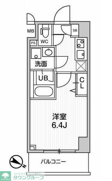 ALTERNA横濱阪東橋(1K/5階)の間取り写真