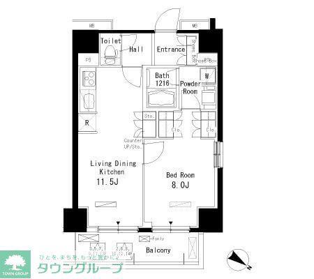 パークアクシス板橋本町弐番館(1LDK/14階)の間取り写真
