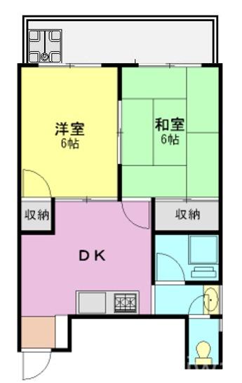 星野ハイツ(2DK/2階)の間取り写真