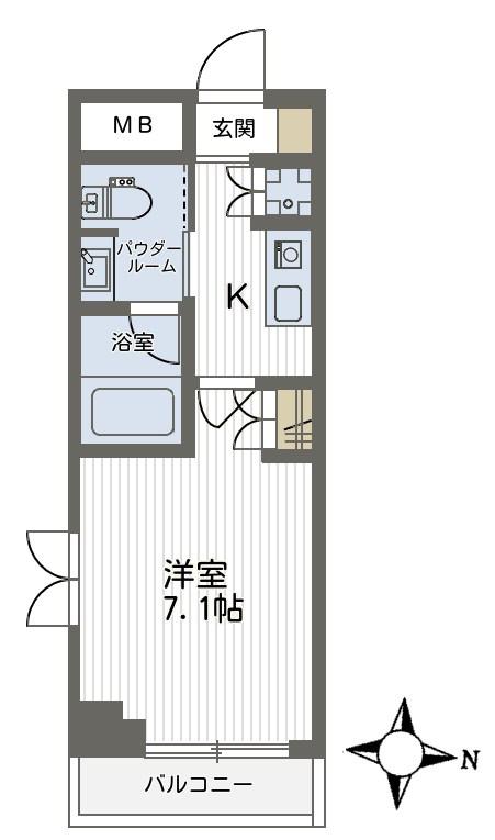 VIE NOUVELLE常盤(1K/3階)の間取り写真