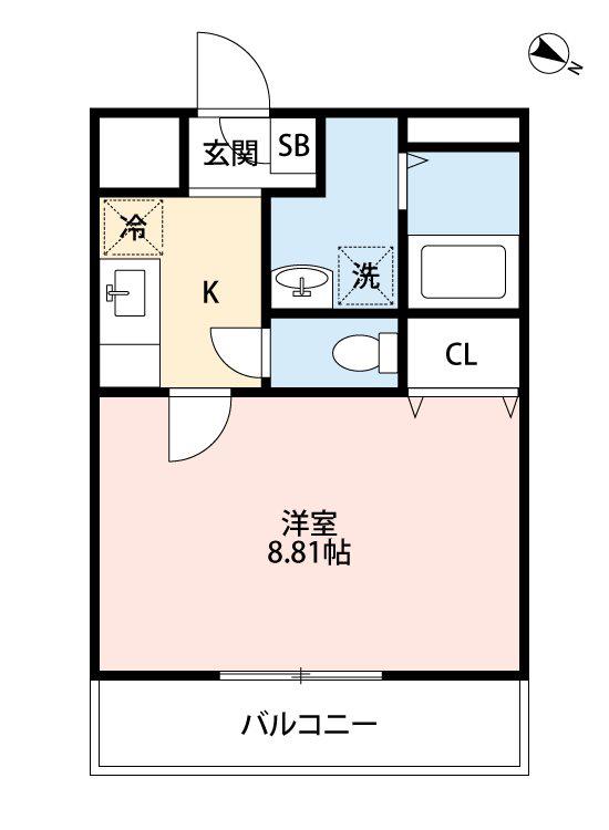 SERES長嶺(1K/6階)の間取り写真