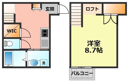セリシール(1K/1階)の間取り写真