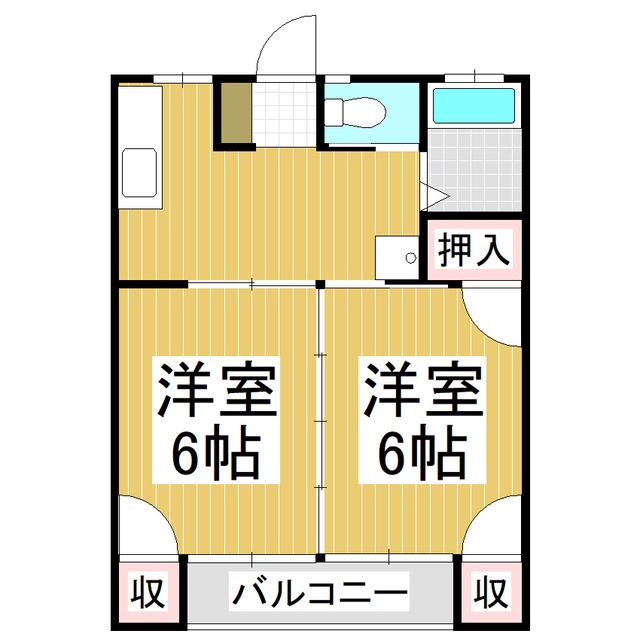 メゾンエクセル(2K/2階)の間取り写真