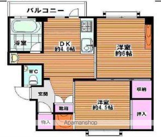グリーンハイム堺(2DK/1階)の間取り写真