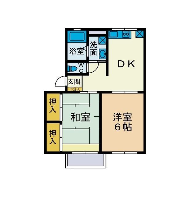 エムズコート1(2DK/2階)の間取り写真