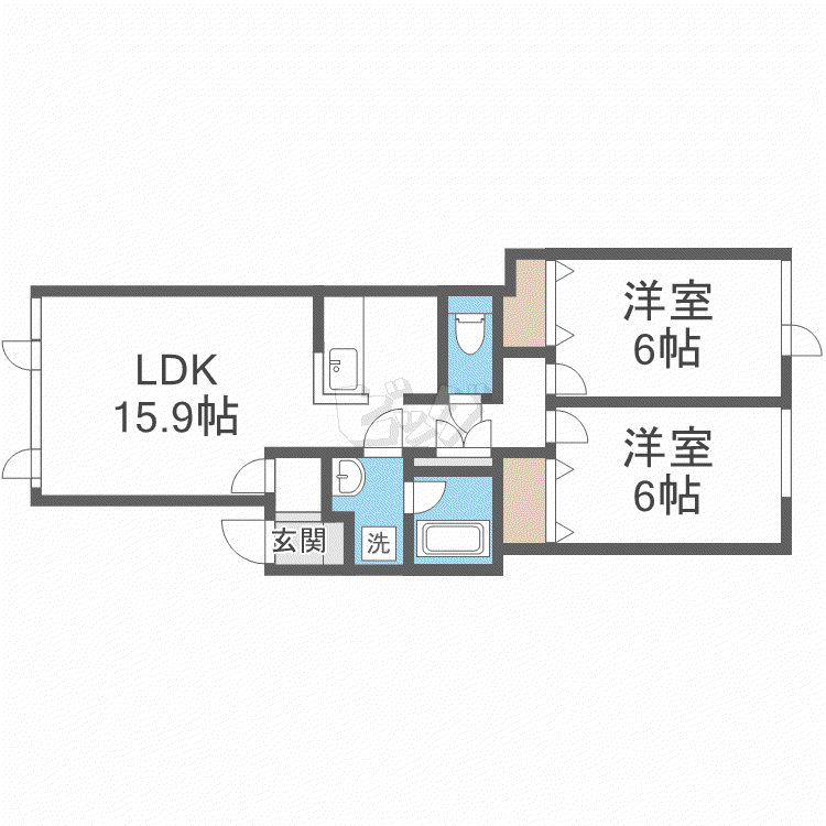 アムール4・3(2LDK/2階)の間取り写真