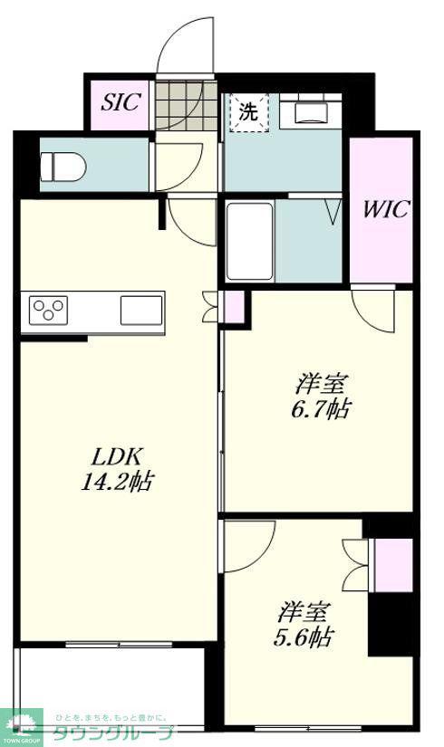 ロイジェント戸越銀座(2LDK/1階)の間取り写真