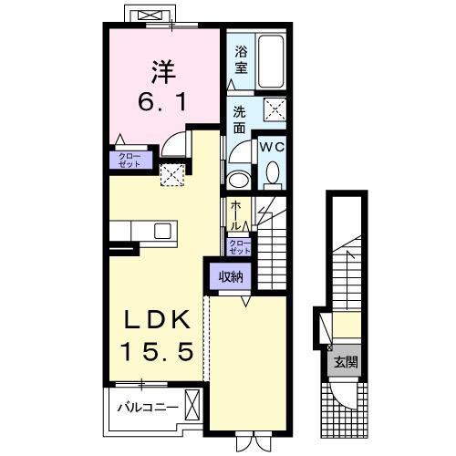 JR東海道本線 袋井駅 バス乗車時間:10分 最寄りバス停で下車 徒歩2分 2階建 築9年(1LDK/2階)の間取り写真