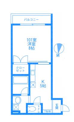 メゾン神明町(1K/1階)の間取り写真