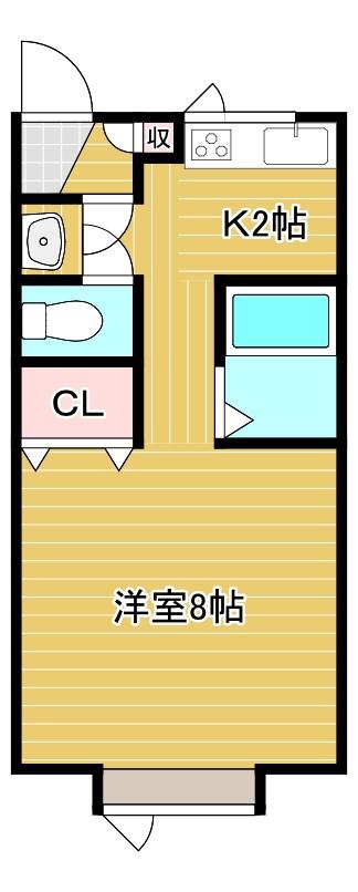 ノールモンテ(1K/2階)の間取り写真