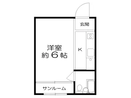 新和ハイツ(1K/4階)の間取り写真