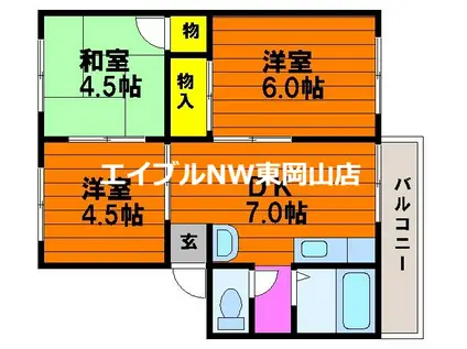 アーバンライフ門田(3DK/1階)の間取り写真